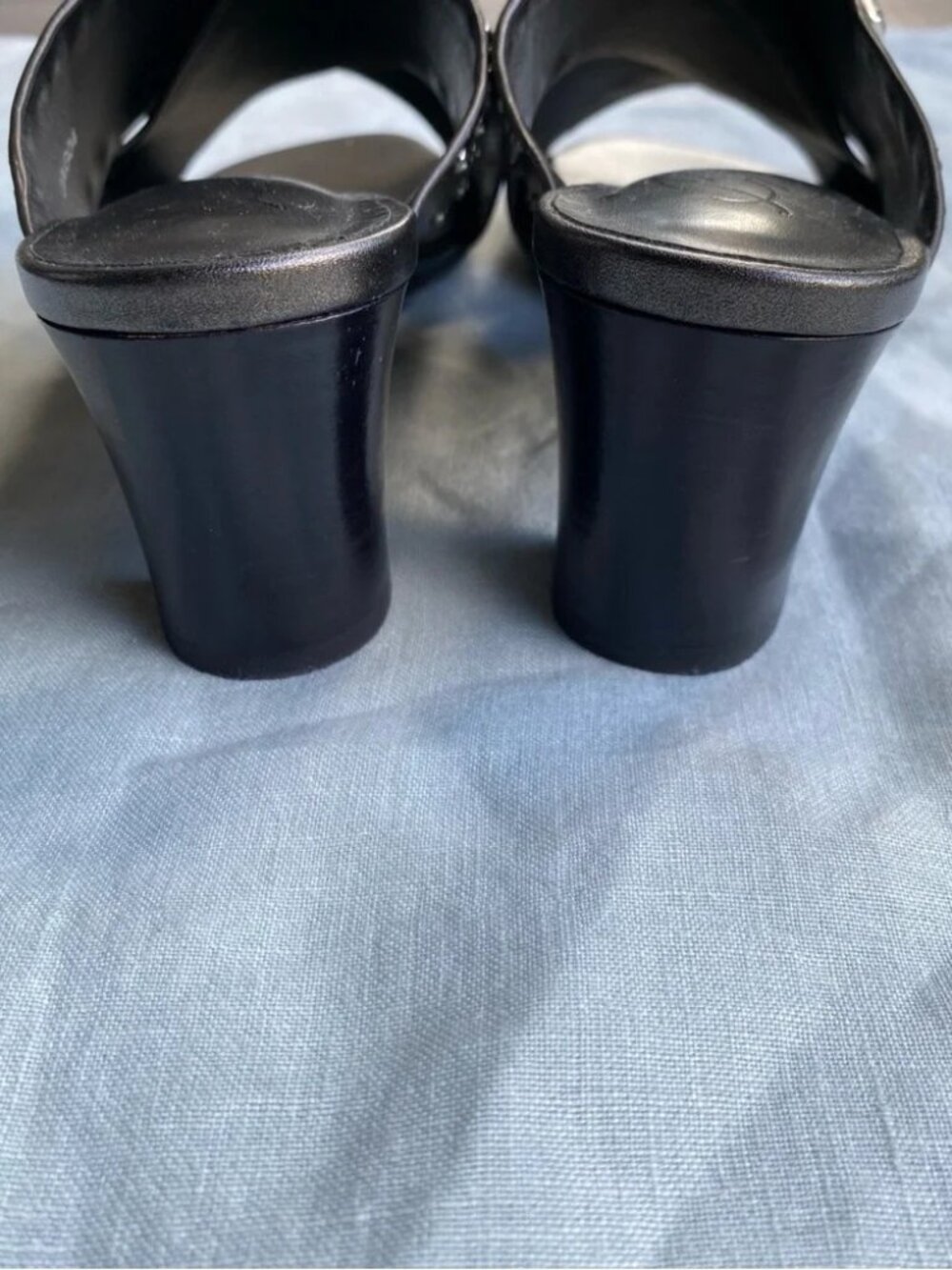 Brighton dark metallic grey criss cross studded heel Teresa sandal - Picture 8 of 10